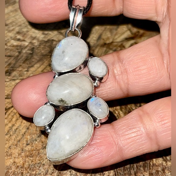 Rainbow Moonstone Crystal Pendant 2 1/2” - Picture 7 of 16